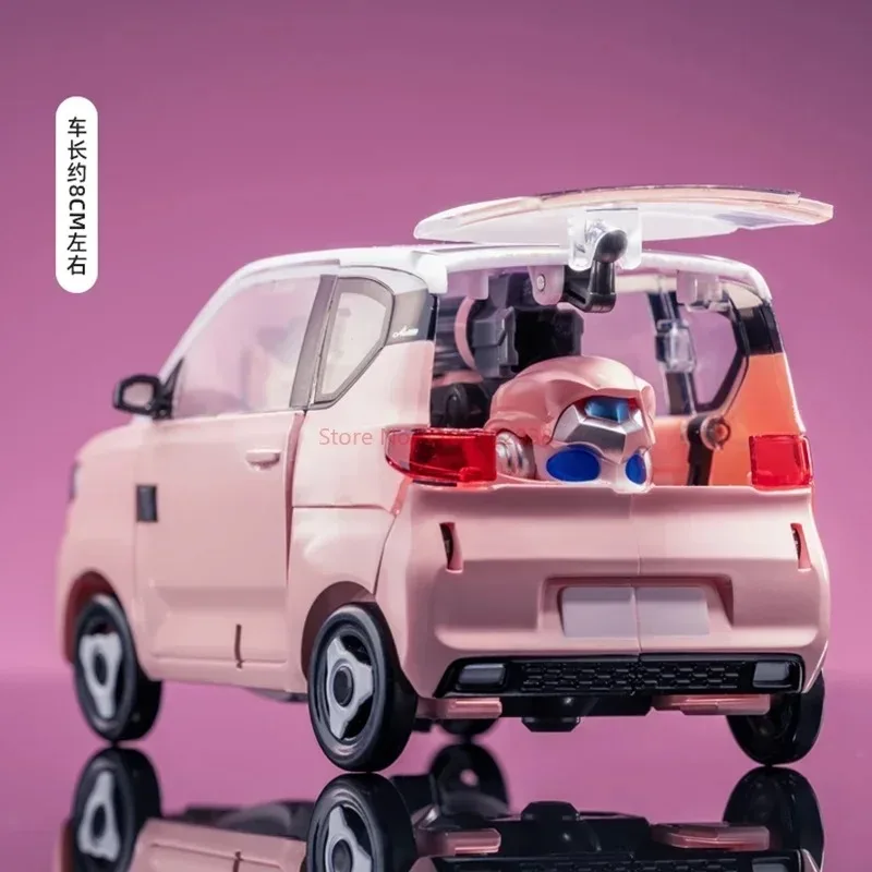 [W magazynie] Wuling Hongguang Mini Ev mgławica transformacja Mecha samochodu zabawka Robot król Kong Model bombka na prezent