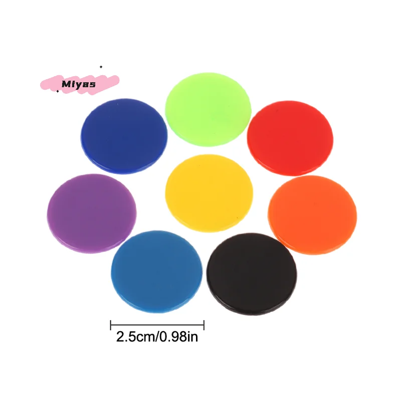 100個 25MM モンテッソーリ数学学習玩具 プラスチックポーカーチップ ビンゴマーカー 教育用カウントトークン 家族クラブパーティー用