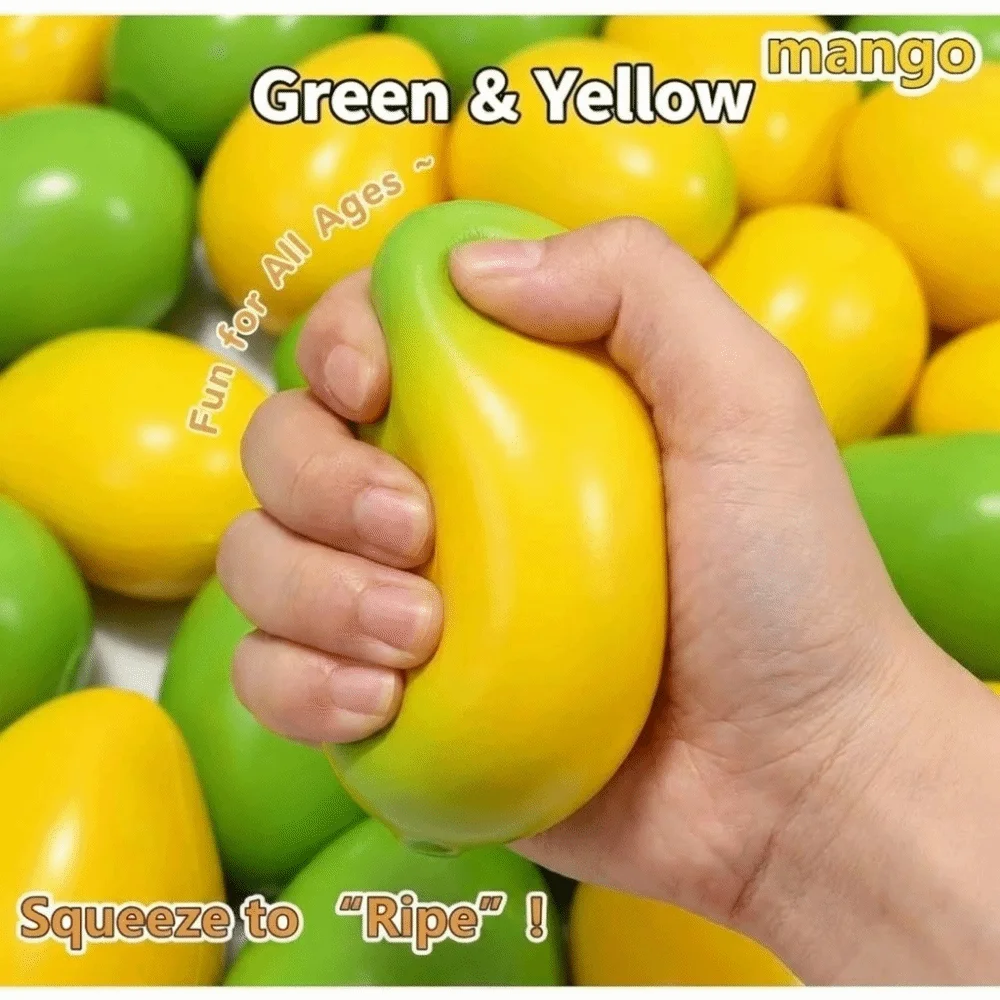 Color Changing Mango Squeeze Color-Changing Handmade Simulation Fruit Pinch Anti Stress Soft Lemon Stress Ball for Adults