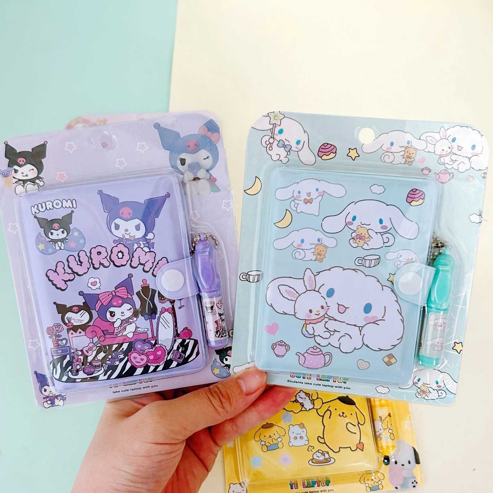 Sanrio Diary Journal Notebook Anime Kuromi Cinnamoroll Melody Small Size Portable Ledger School Supplies Stationery Kids Gifts