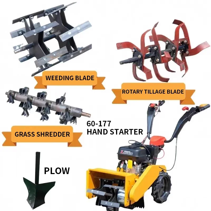 New Four-Wheel Drive Diesel Crushed Grass Returning Machine Multi-Purpose Tiller Self-Propelled Weeding Machine