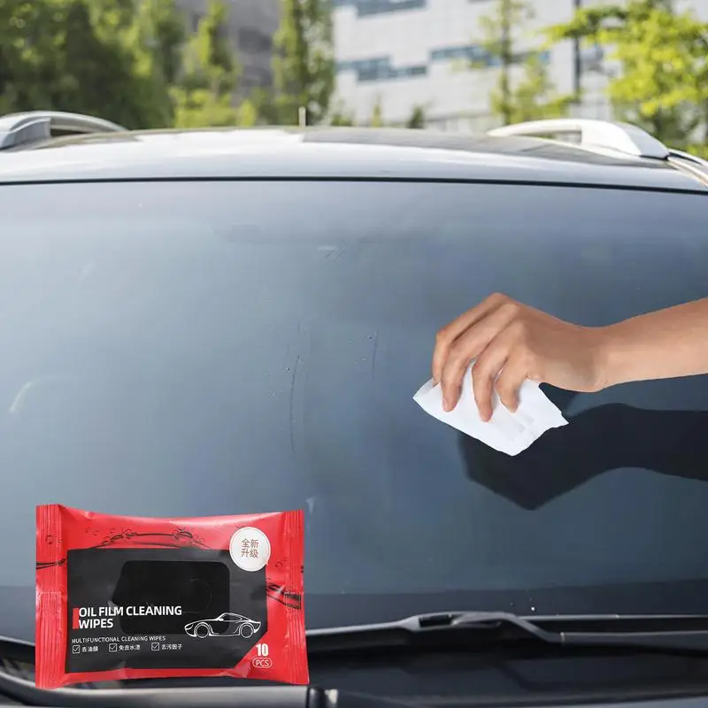 1Bag Car Glass Oil Film Removal Wipes Oil Film Cleaning Wipes Car Oil Stain Cleaner Vehicle Window Powerful Decontamination