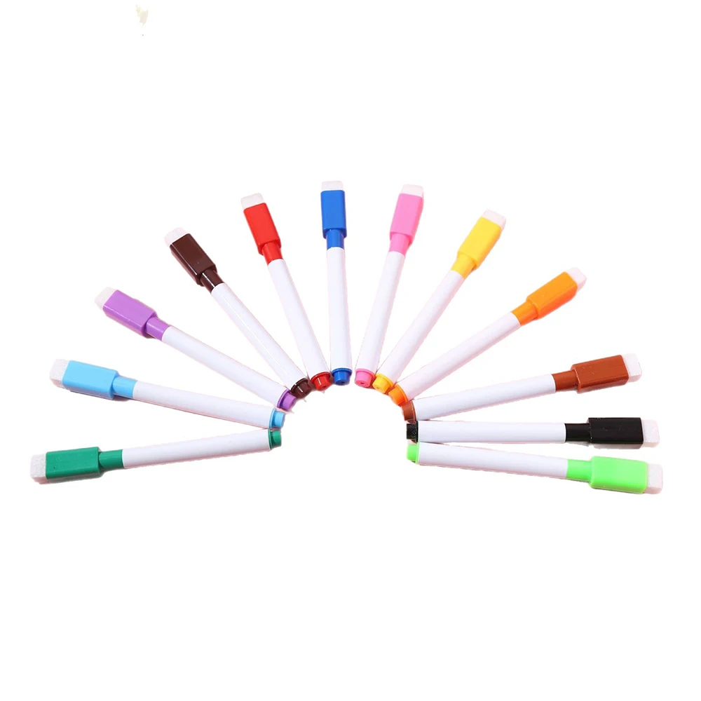 12-farbiges Whiteboard-Markierungsstift-Set mit Magnet und Pinsel – Detail 11