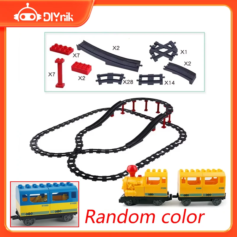 

Electric Little Train Track Building Blocks Viaduct/Flat Figure 8 Track Assemble Toys Bricks Accessories DIY Toys Gift For Kids
