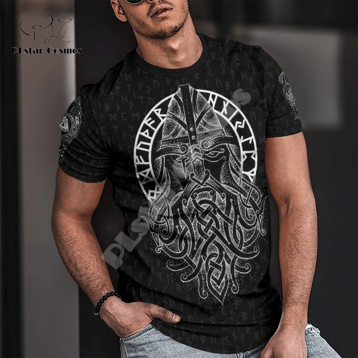 NewFashion Nordic Mythology Warrior Odin Fenrir Wolf Tattoo 3DPrint Summer Harajuku Casual Funny Tee T-Shirts Short Sleeves A3