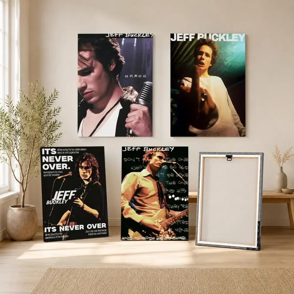 Folk Rock Singer J-Jeff B-Buckley Framed Wall Painting Framed Canvas Wall Art Print | Modern Poster | Home Hallway Decor