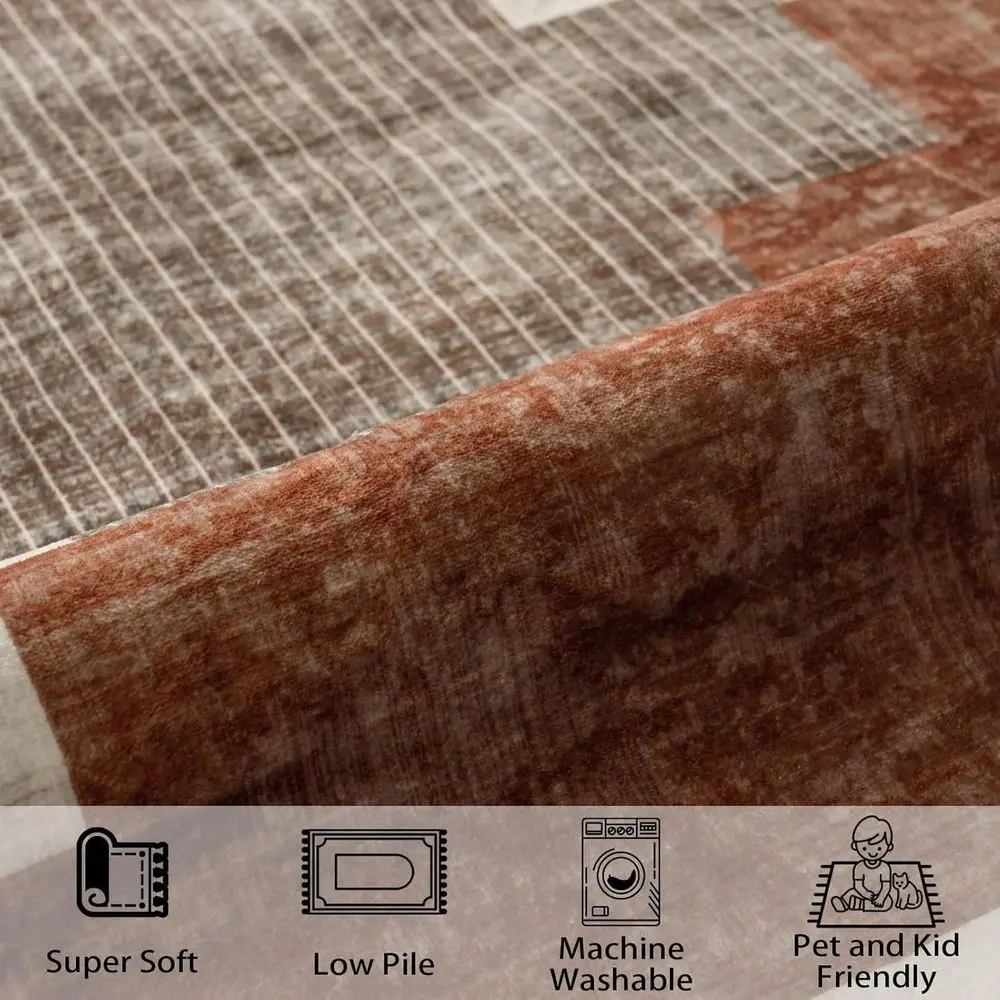 

Abstract Area Rug For Living Room, Pyramid Ladder Design Modern Rugs, Low Pile, Home Office Contemporary Accent Washable Rug Fo