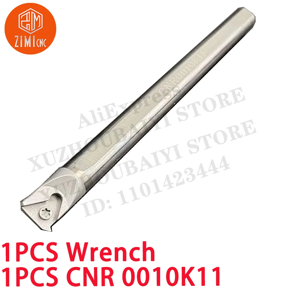 1PCS CNR0010K11 Solid Lathe turning tool holder Tungsten steel shock tool for 11IR Carbide Inserts metal mechanical cutting tool