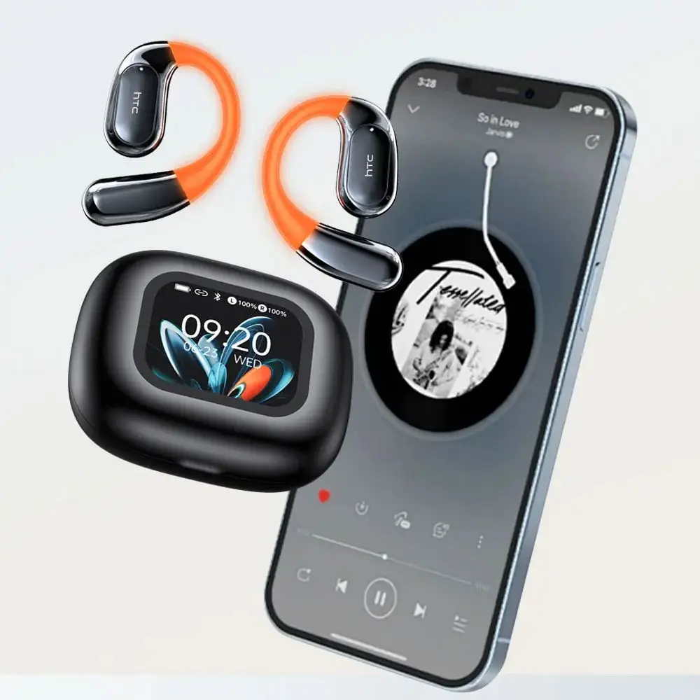 Ne27 بلوتوث V5.4 سماعات Ows سماعات بلوتوث لاسلكية Ai مترجم سماعات أذن Lcd تعمل باللمس مفتوحة الأذن