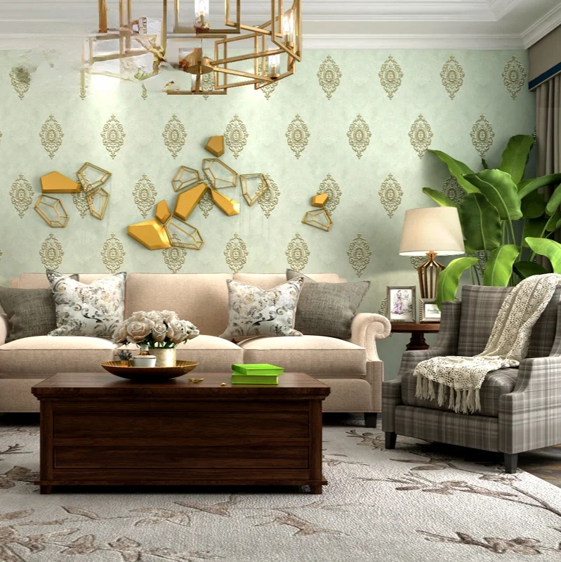 

Вышитая бесшовная настенная ткань в европейском стиле, дамасская маленькая цветочная спальня, гостевая столовая и кабинет, проход виллы