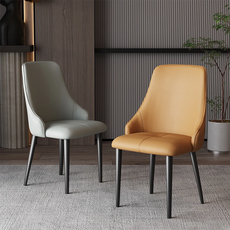 Light Luxury Dining Chairs, Modern and Simple Small-sized Apartment Backrest Chairs, Creative Leather Art Chairs view 4