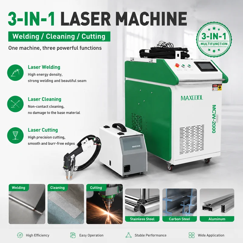 Portable 3 in 1 Laser Cleaner  - огляд і ціна Fiber Laser Cutter 1500W Metal