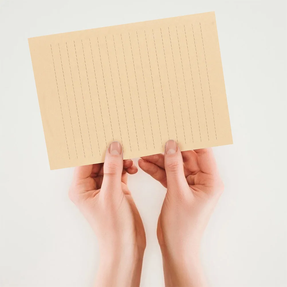 

100 Sheets Kraft Paper Lined Writing Vintage Letter No Bleedthrough Stationary Calligraphy Crafting Printing Paper
