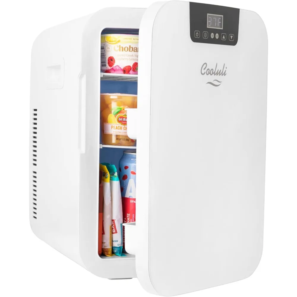 20 Liter Mini Fridge with Temperature Control - White Thermoelectric Cooler and Warmer for Bedroom, Office, Car, Dorm