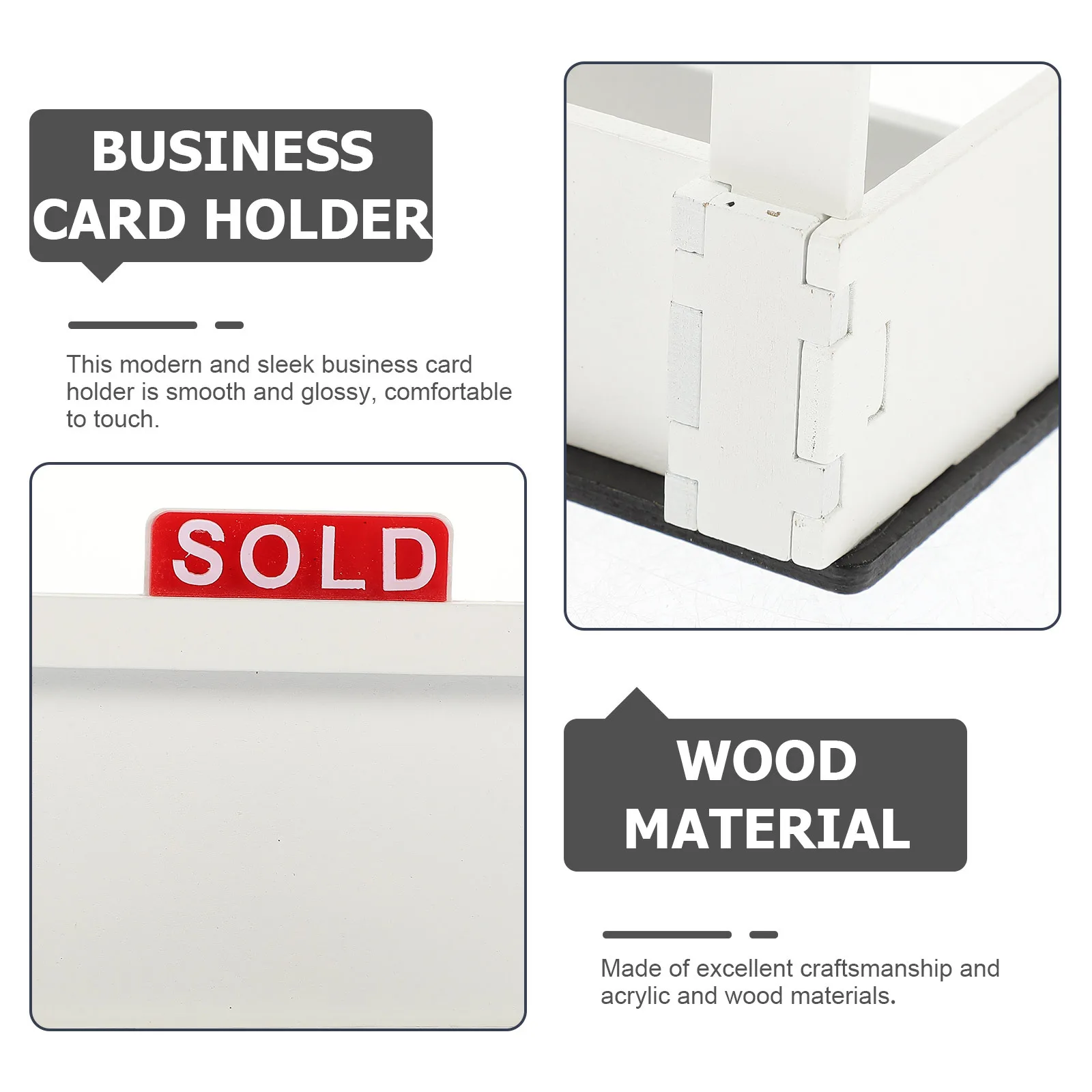 

Wood Double Layer Business Card Holder Desktop Organizer Storage Stand Office Cards Display Real Card Holder