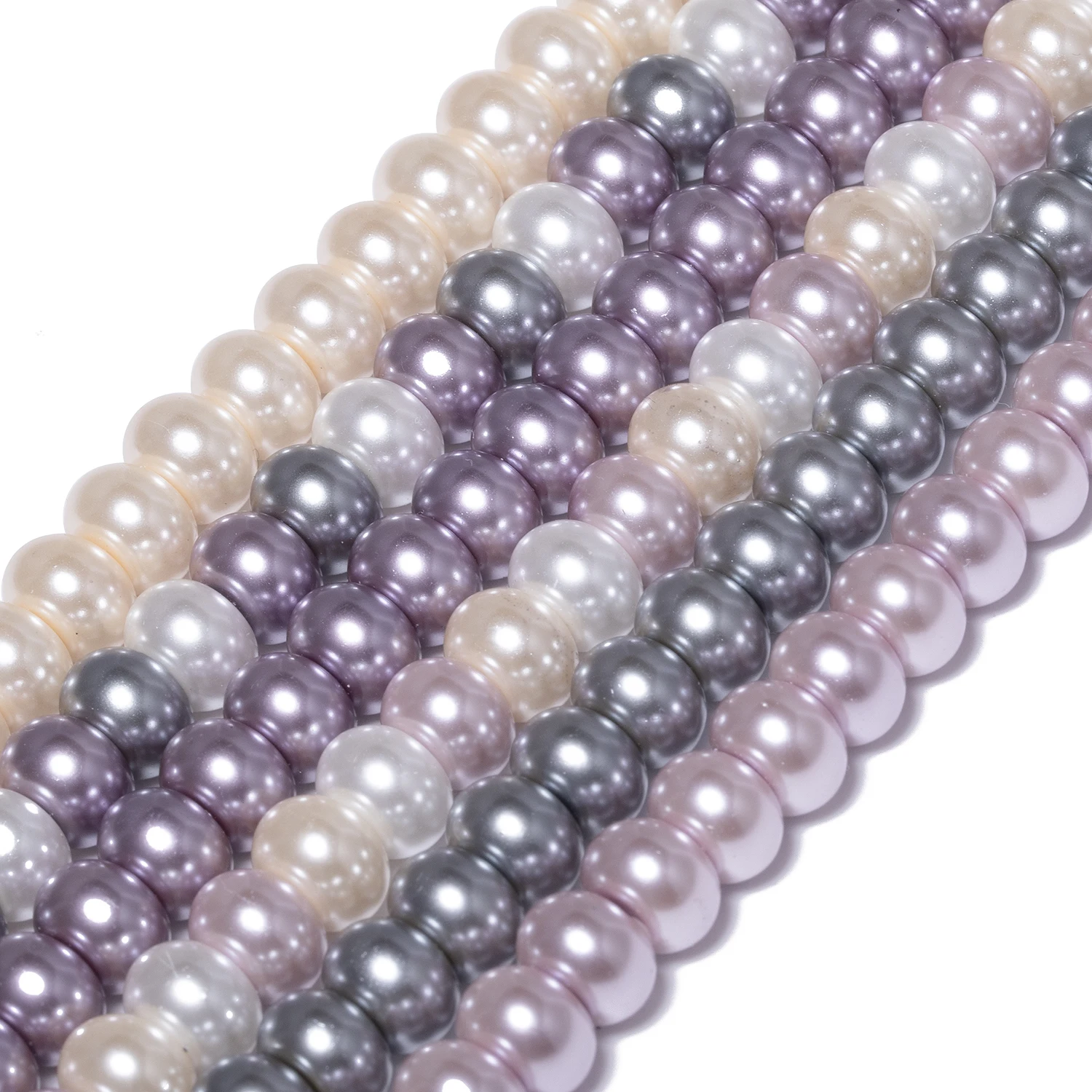 3-8 مللي متر ثلاثة أحجام المعداد شكل الزجاج الملون تقليد حبات اللؤلؤ لصنع المجوهرات اليدوية قلادة سوار إكسسوارات