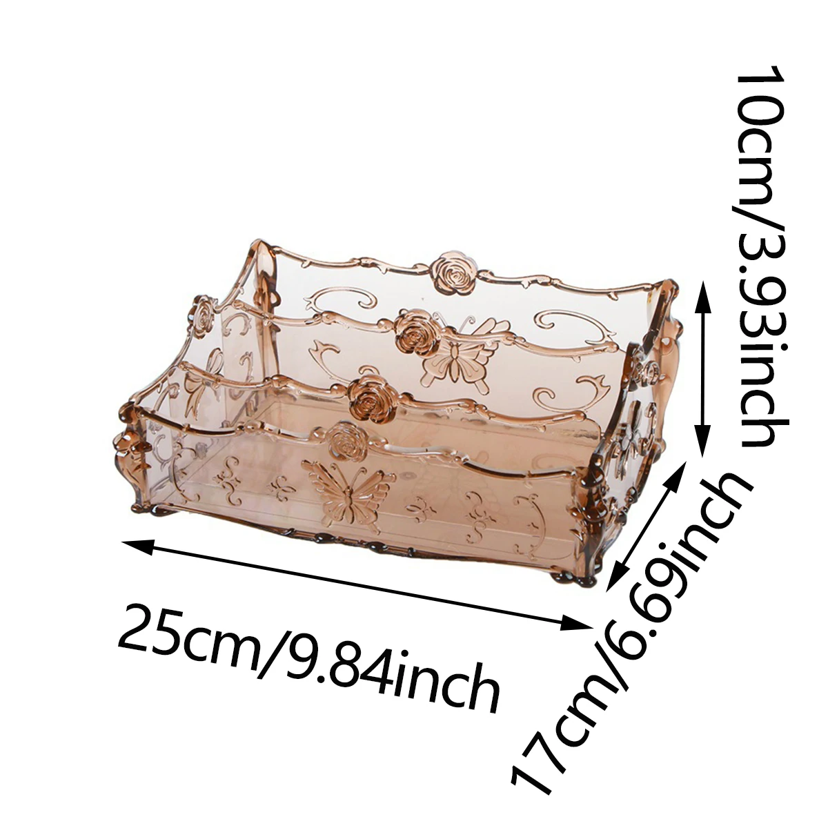 1PC - Transparent plastic desktop cosmetic storage box, European style home appliance storage