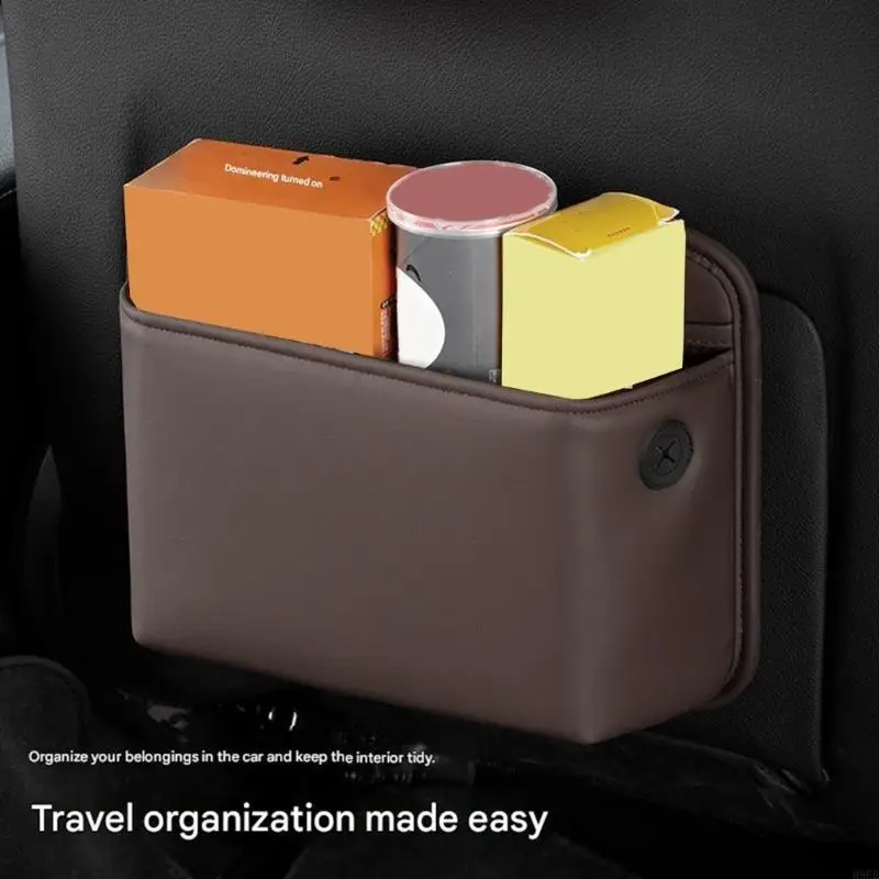 

Кожаный автомобильный мусорный бак для мусора с герметичными и легко очищаемыми функциями для организации салона автомобиля H9EE