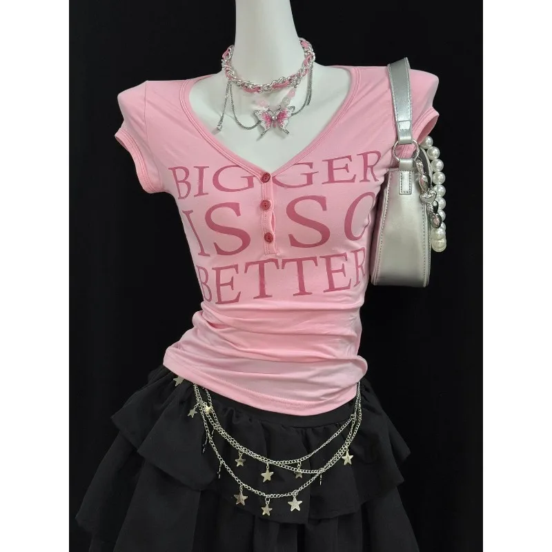 

Sexy 2000s Vintage Y2k Crop Tops Women Printed T-shirts Subculture Harajuku Clothing Punk Retro Tees Outwear Korean T Shirt