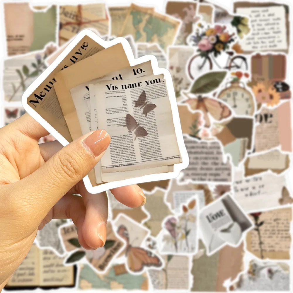 10/30/50pcs Vintage Stickers Retro Vsco Graffiti Aesthetic Ins Decals DIY Scrapbook Album Bike Phone Luggage Fridge Wall Sticker