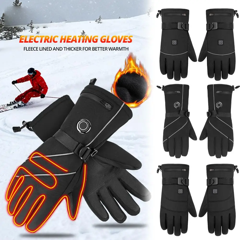

Winter Warm Heat Gloves Eletric Thermal Heated Gloves With Battery Box Waterproof Rechargeable Fishing Motorcycle Gloves