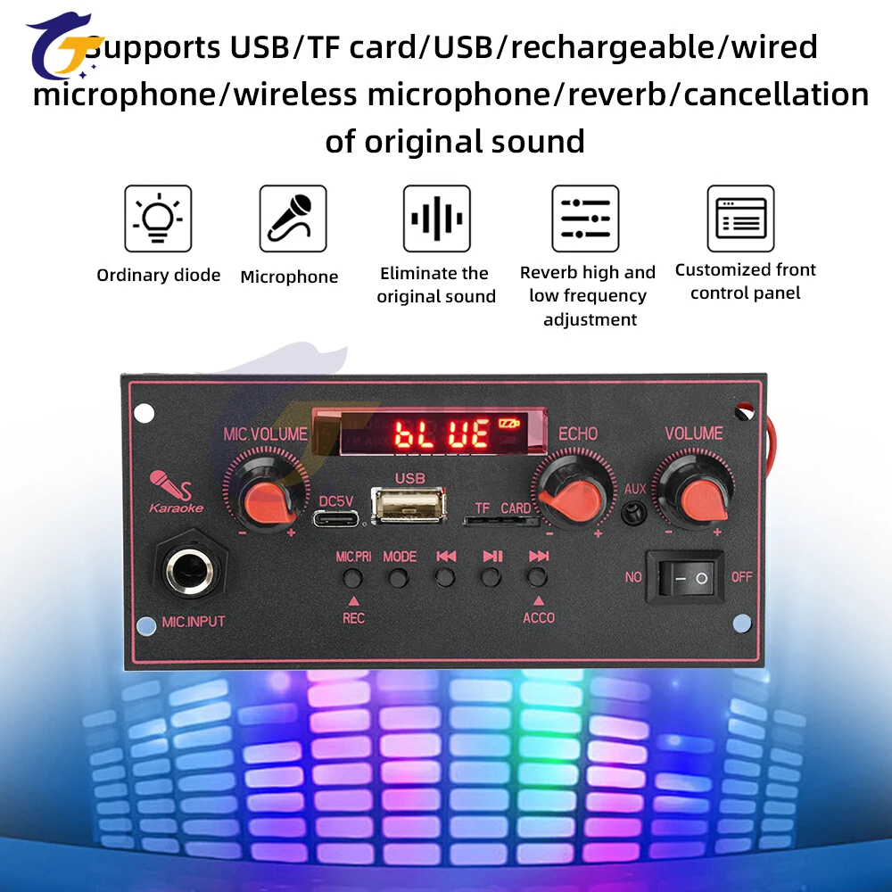 

DC 3.7-5V Car MP3 BT Decoder Board Audio MP3 Player USB TF FM Radio Module Wireless Car Amplifier Board