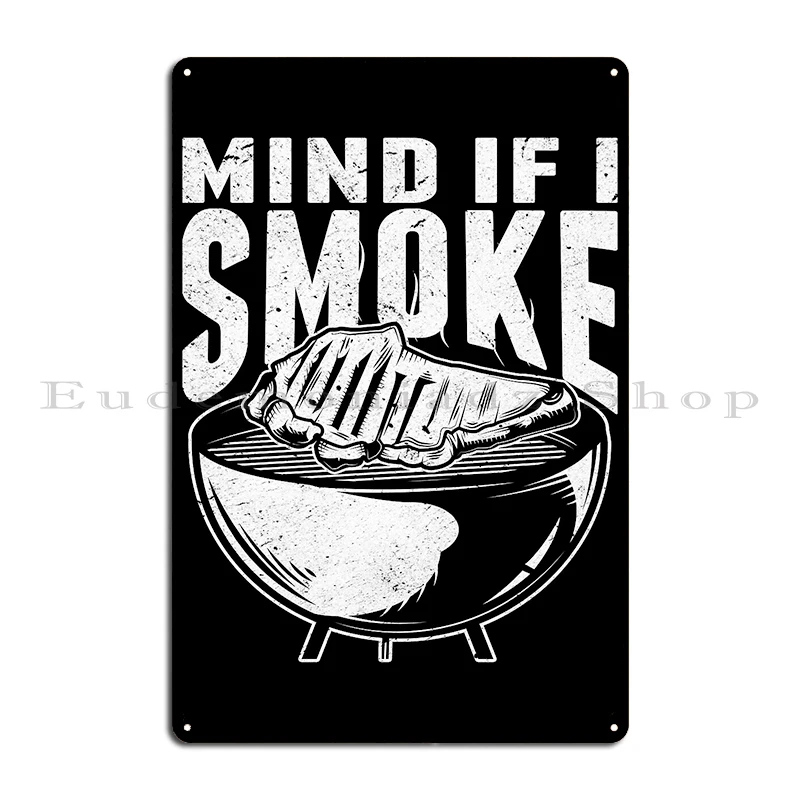 Funny Grilling BBQ Smoker quote grilllover men barbeque meat smoking Meat Metal Club Classic Wall Decor Mural Tin Sign Poster