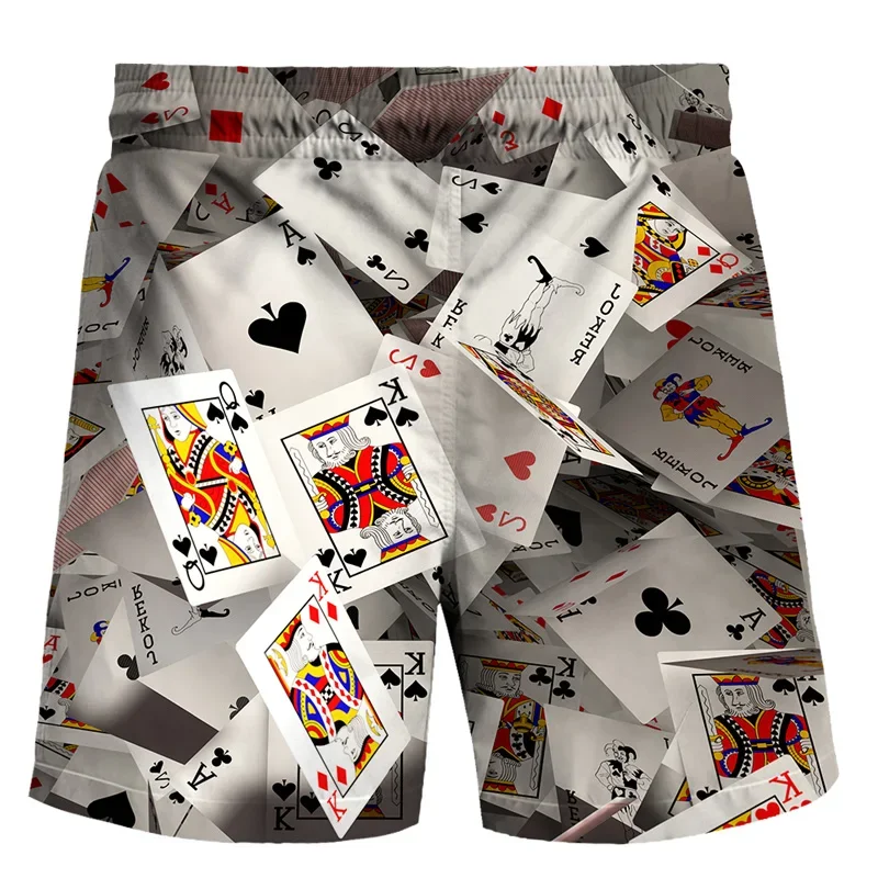 New poker men\'s shorts 3D printed Street hip hop casual shorts love street hip hop Harajuku shorts