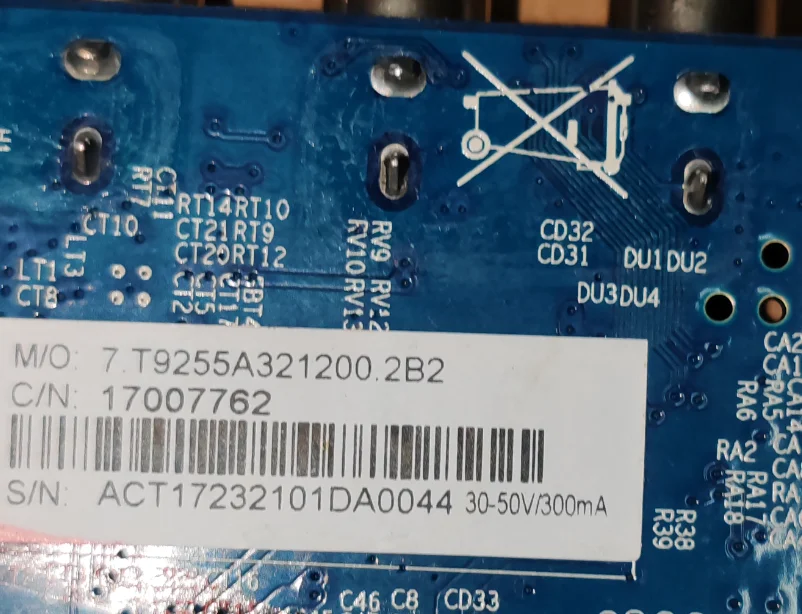 تم اختبار اللوحة الأم لتلفزيون شبكة WIFI CV9255-A32 مع الصور المادية لـ 1+8G 300ma 35-50v