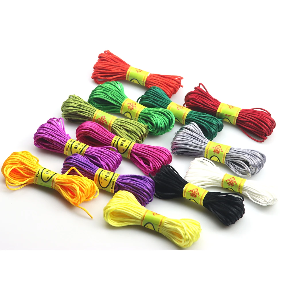 

1.5mm10M/lot Chinese Knot Line Cord Silk Satin Nylon Trim Rattail DIY Handmade Woven Thread Jewelry Accessories
