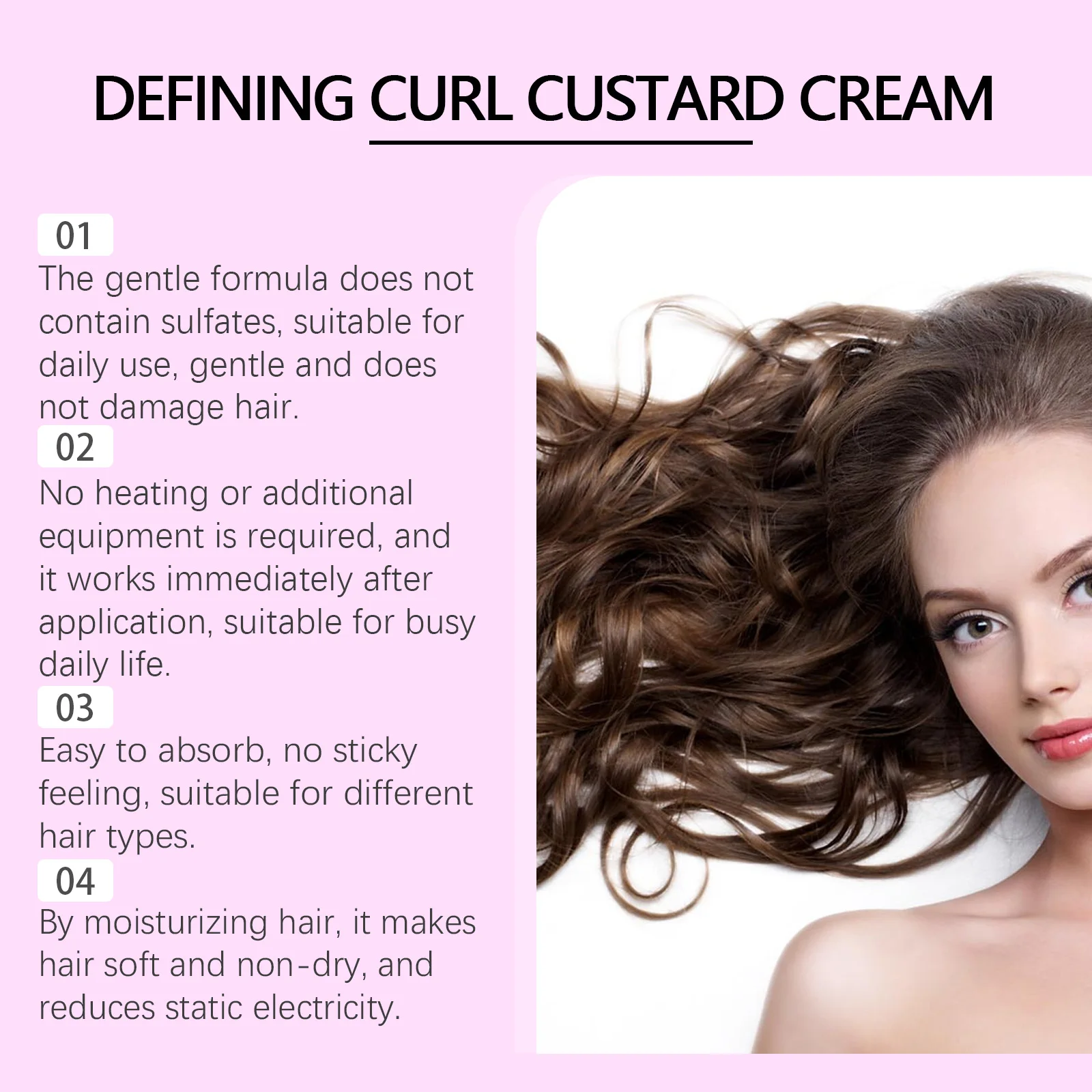 

Professional Curly Hair Cream Without Perm Easy Curls Lasting Styling Increase Hair Elasticity Natural Fluffy Curl Defining Crea