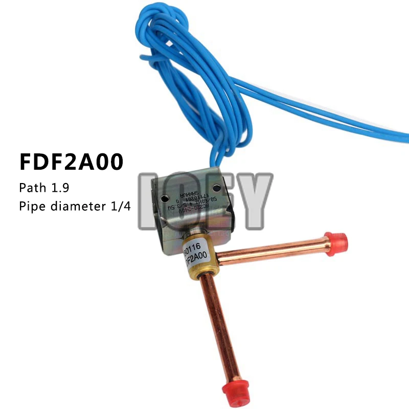 FDF-2A/3A/4A/6A/8A normally closed mini -flow Copper refrigeration system right angle 2-way valve solenoid valve AC220V