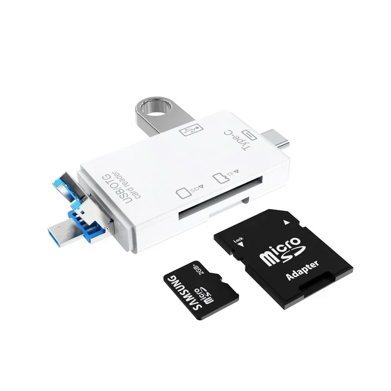 TF SD قارئ بطاقات بطاقة الذاكرة المحمولة USB 2.0 نوع C محول قارئ بطاقات متعدد الوظائف ل مايكرو SD TF فتحة مزدوجة فلاش #2