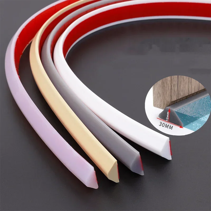 Water barrier for bathroom shower Non-slip Dry And Wet Separation Rubber Dam Flood Barrier Silicon door bottom Sealing Strip