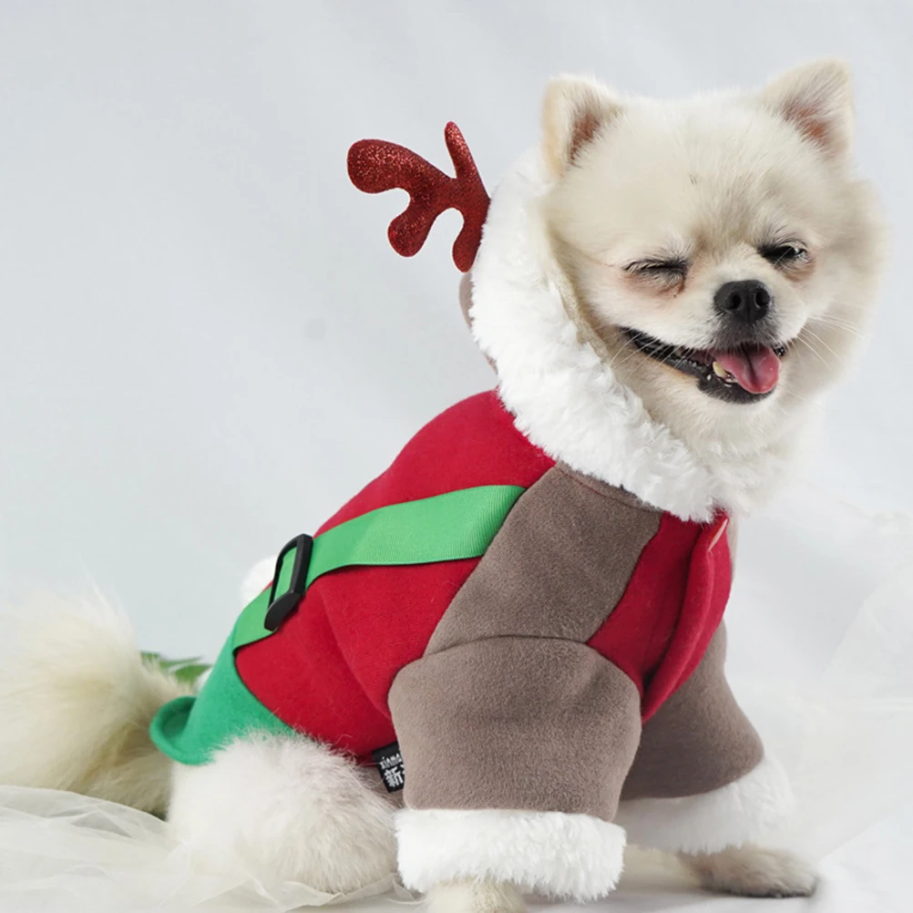 

Deer Transformed Outfit after Dog Costumes Small Dogs Ups Xmas Party Supplies Christmas Clothes