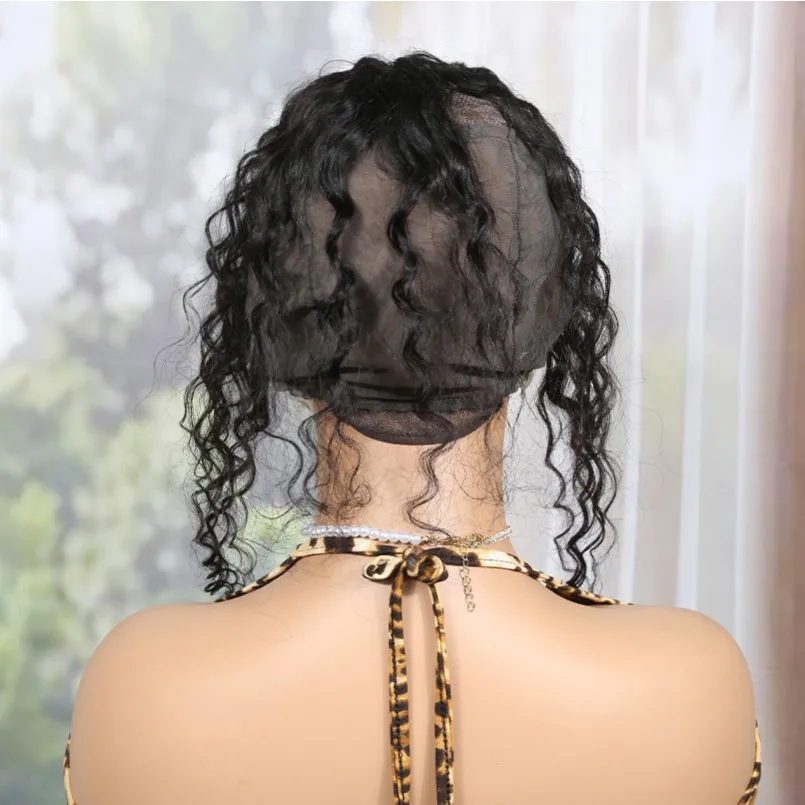 Wig Tool T13x6 Lace Wig Cap with Front Water Wave Hair for Wig Making with Adjustable Straps Lace Front Water Curly Human Hair