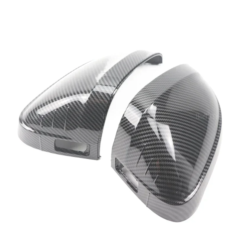 for Audi A4 B9 Quattro Sline A5 S5 RS5 Sportback Side Assist Carbon Fiber Style Black Rearview Side Mirror cover Caps view 6