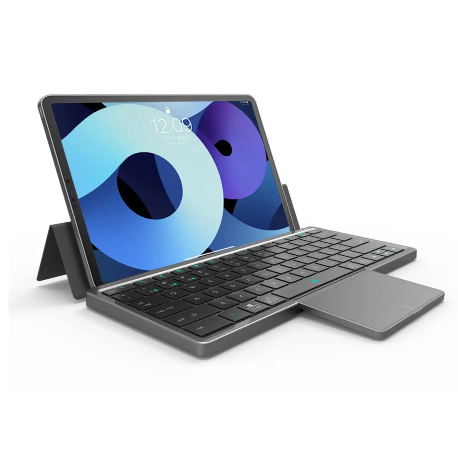 Tablet Keyboard Wireless Mini Keyboard for Tablet Computer Smartphone 78 Keys Bluetooth Keyboard with Touchpad Leather Case KF87