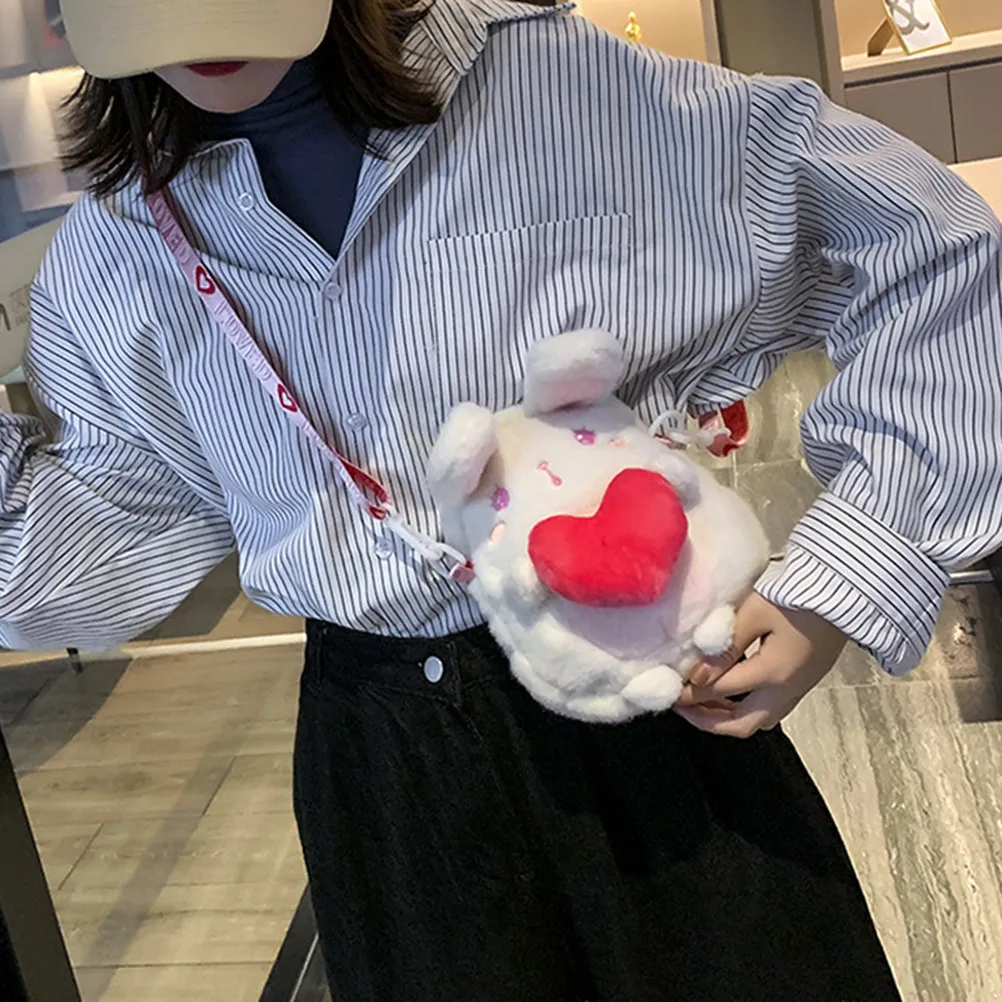 

1Pcs Inspired Crossbody Bag Girls Fashion Heart Motif Soft Material Kids Shoulder Bag Large Enough for Phone Wallet