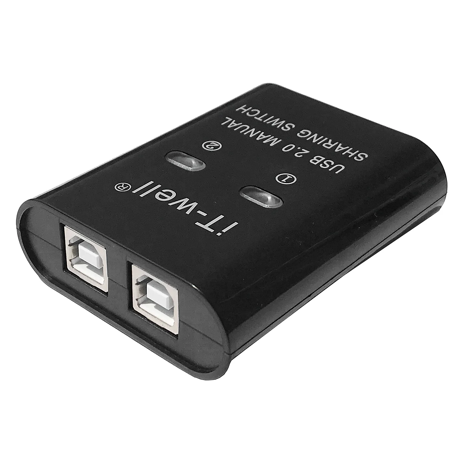 

IT-Well USB Printer Sharing Device, 2 in 1 Out Printer Sharing Device, 2-Port Manual Kvm Switching Splitter Hub Converter Black