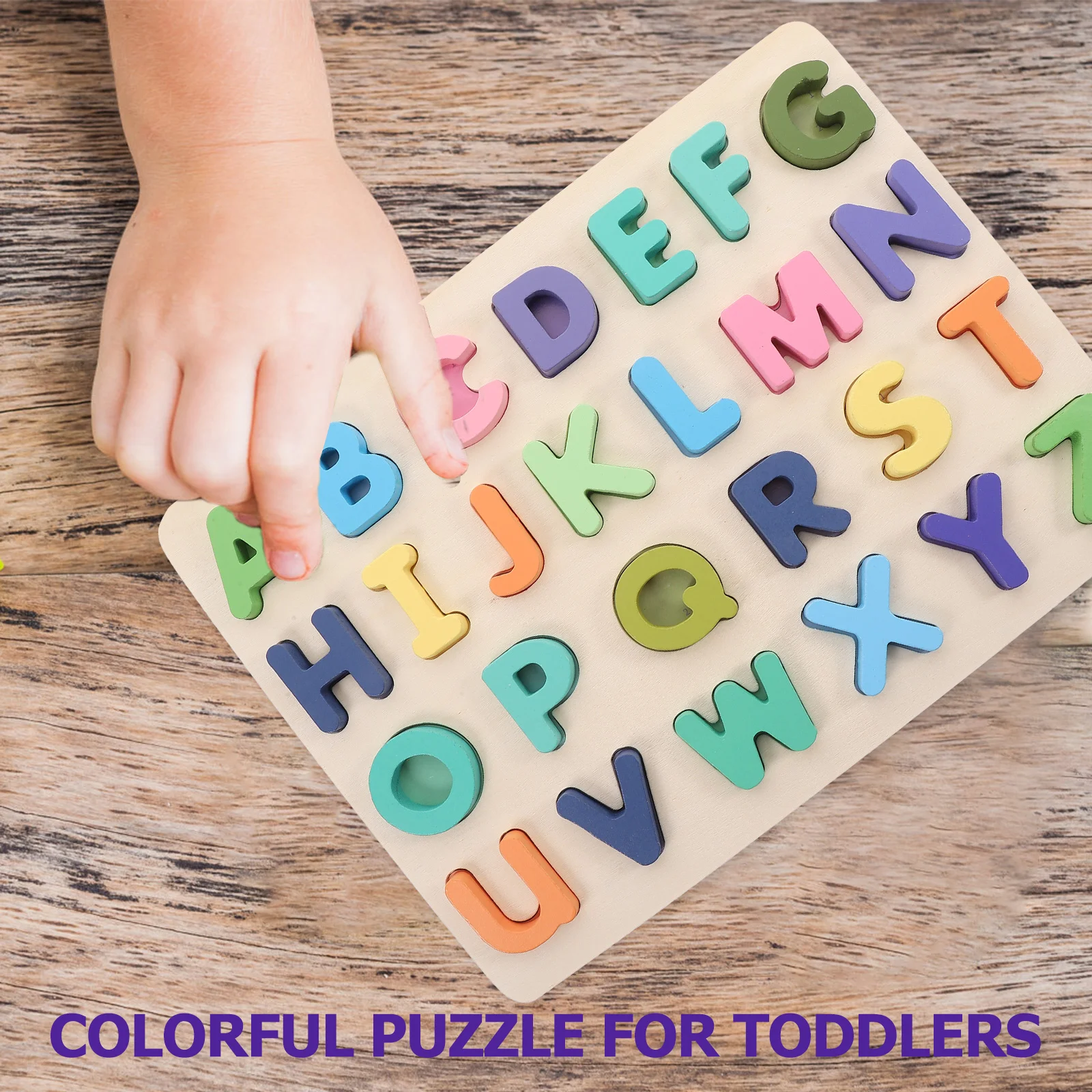 2 set di puzzle e puzzle coordinati per l'educazione precoce Giocattolo intelligente Puzzle per bambini in legno con pavimento dell'alfabeto per bambini