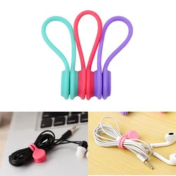 Silicone Magnetic Cable Winder Organizer For Earphone Data Cable Cute Multifunction Magnet Earphone Storage Holder Clips