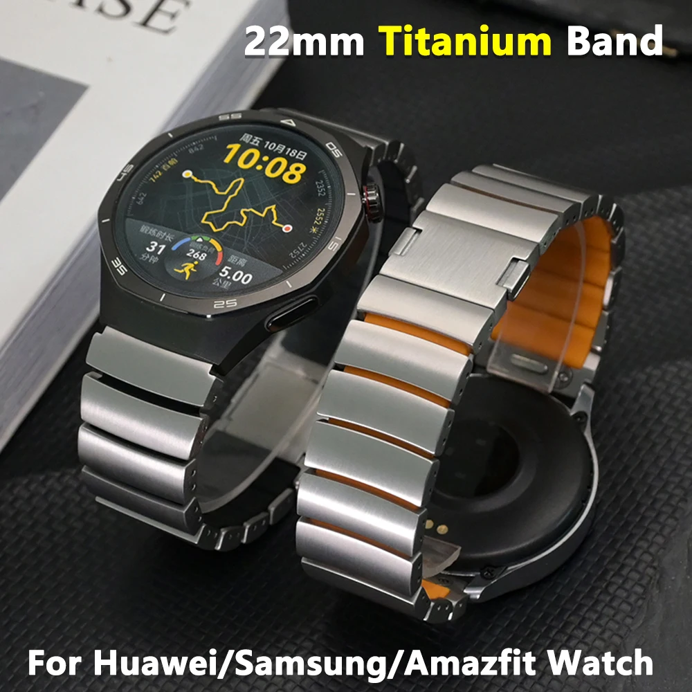 

22mm Titanium Band for Huawei Watch GT6Pro GT5 46mm Ultimate 4 4Pro Metal Strap for Samsung galaxy watch 46mm for Seiko Bracelet