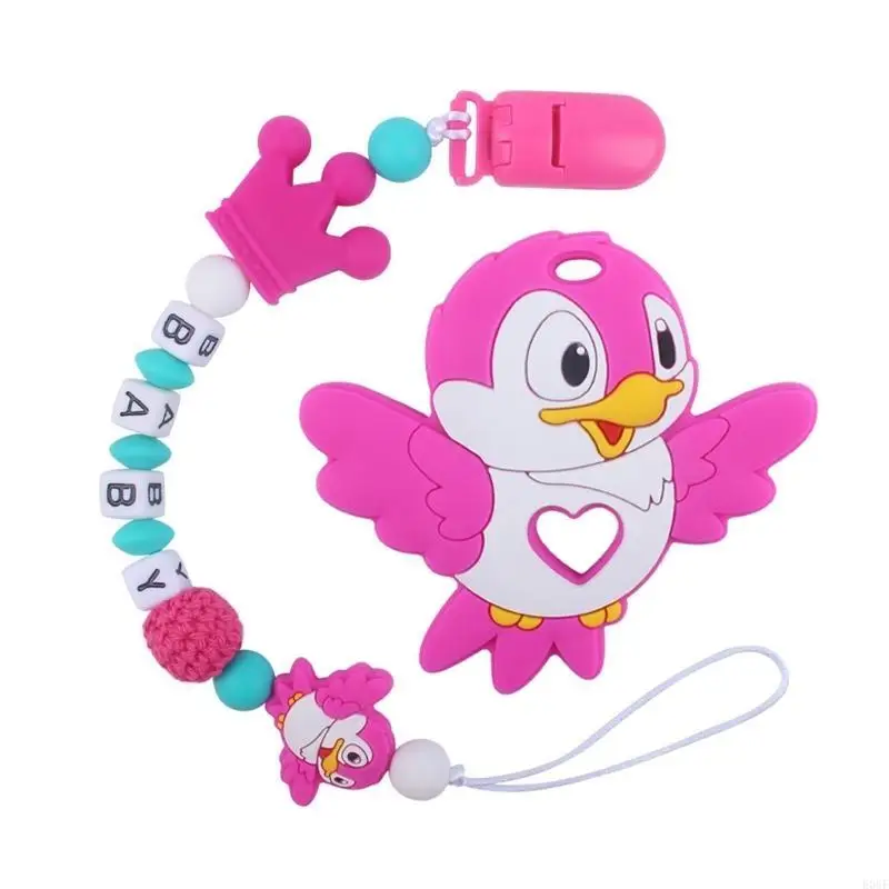 

E06F Cartoon Animal Bird Bird Silicone Bead Bead Clip для детской жевательной разжевы