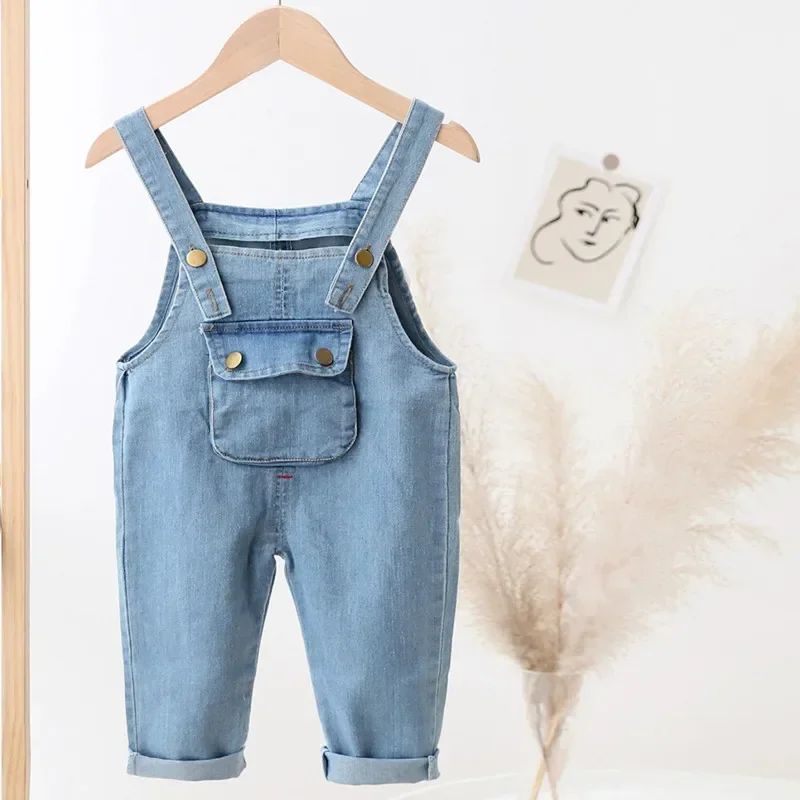 DIIMUU Toddler Clothing Girls Bib Pants Baby Denim Overalls Casual Jeans Dungarees Children Rompers 1-4 Years