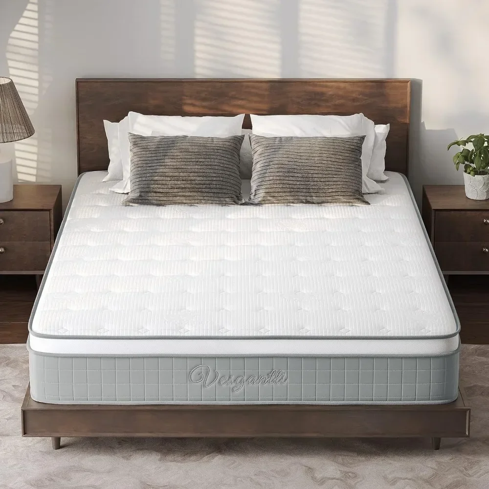 Twin Size Mattress,Memory Foam Breathable Knitted Fabric, Medium Firm, 10 Inch Innerspring Mattress Colchon