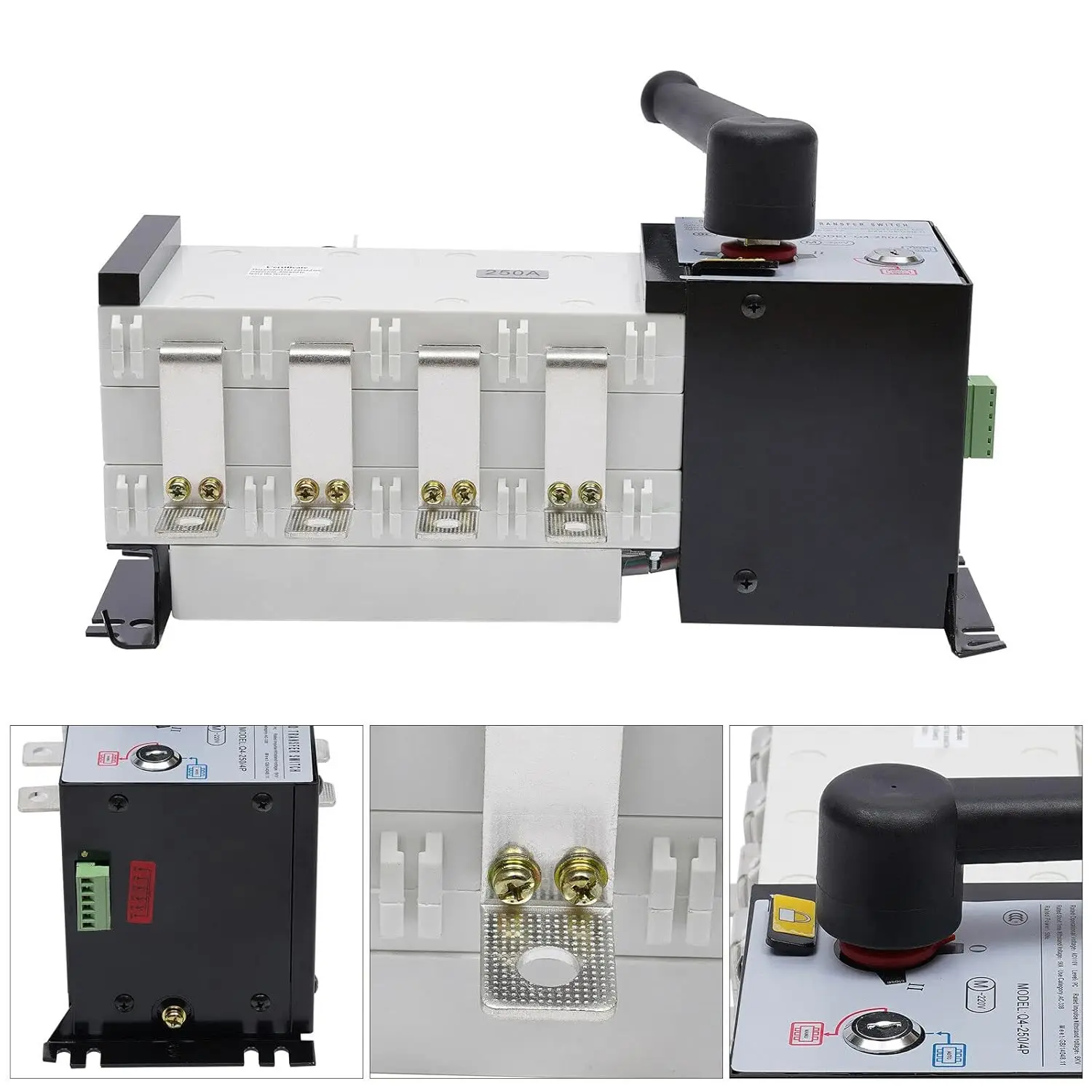 

4P 250A AMP 6000V Dual Power Automatic Transfer Switch, Mini Dual Power Generator Changeover Switch 50/60Hz Dual Power