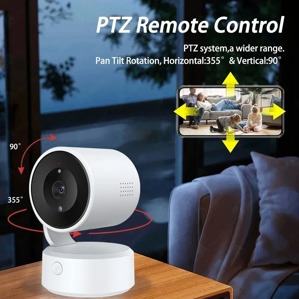 5MP Tuya Wifi Camera One-Touch-Call Baby Monitor Two Ways Talk Indoor Wireless 4X Zoom Security Camera Video Audio Surveillance