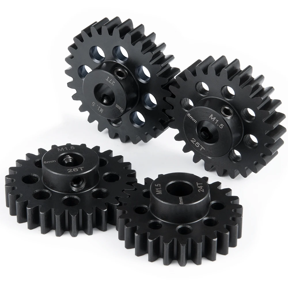 TRINOOD 1 Stück M1,5 Stahl-Motorgetriebe Ritzel 8 mm 24 Zähne 25 Zähne 26 Zähne 27 Zähne 30 Zähne für 1/5 X-MAXX, 1/10 E-REVO RC Buggy Truck Teile – Detail 4