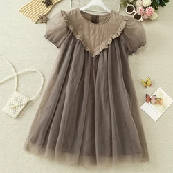 School Uniform Baby Kids Lace Dresses for Girls Outfits Prom Bohemia Summer Short Sleeve Children Lolita Costumes 4 6 9 11 Years